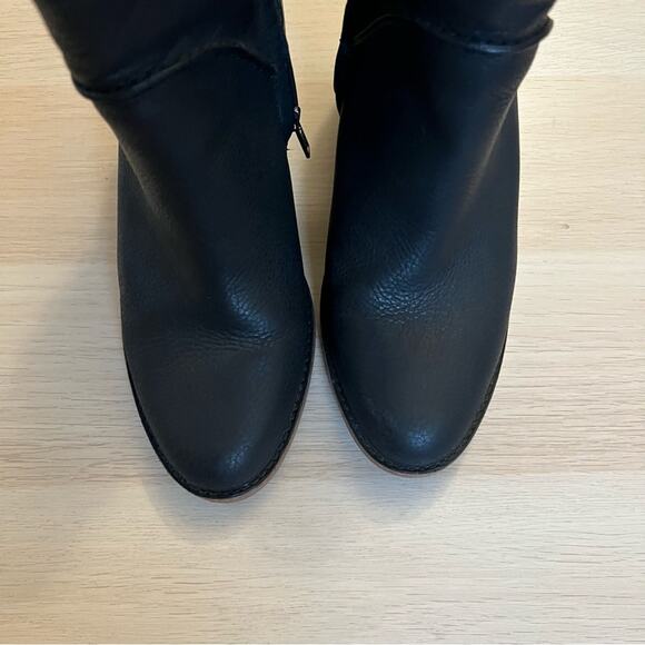 UGG Annie Leather Ankle Boot Black Stacked Block Heel Size 7.5 - Picture 6 of 6